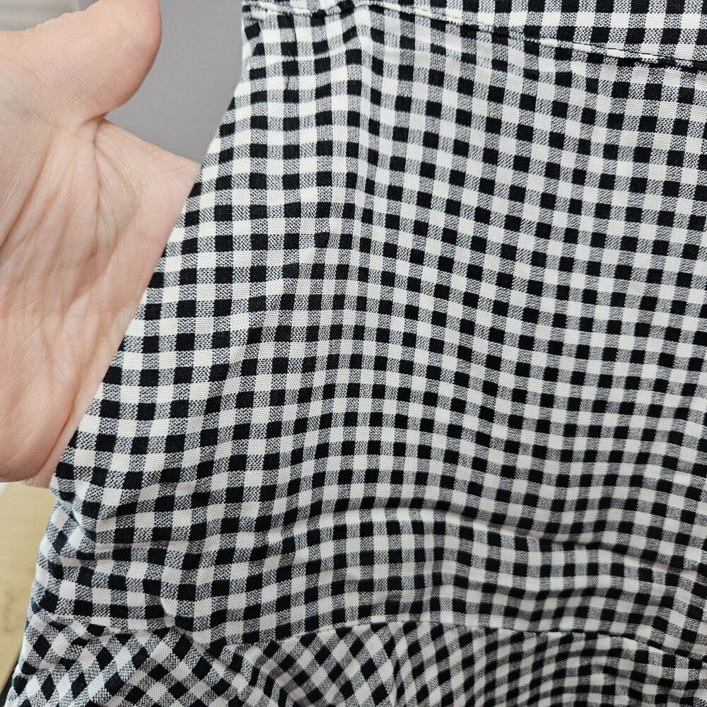 Hollister Womens Skort Skirt Short S Ultra High Rise Plaid Checkered Black White - Picture 7 of 10